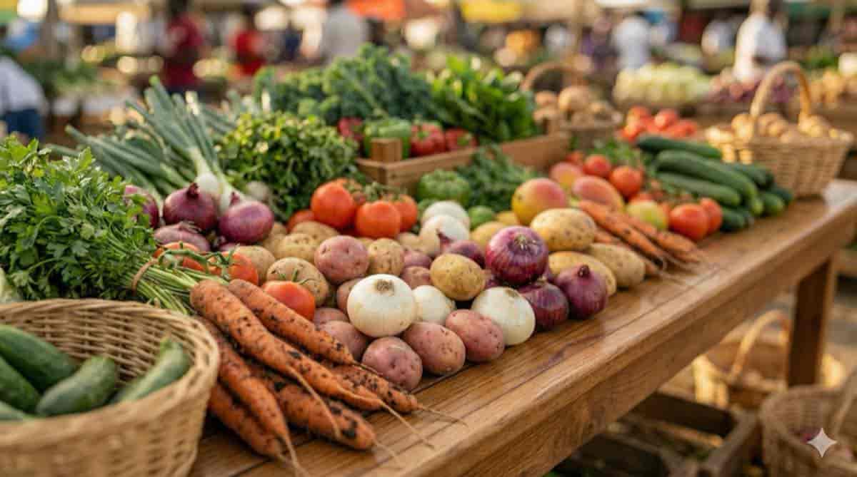 Fresh vegetables at the market